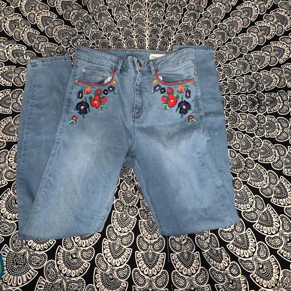 ASOS Embroidered Denim Jeans